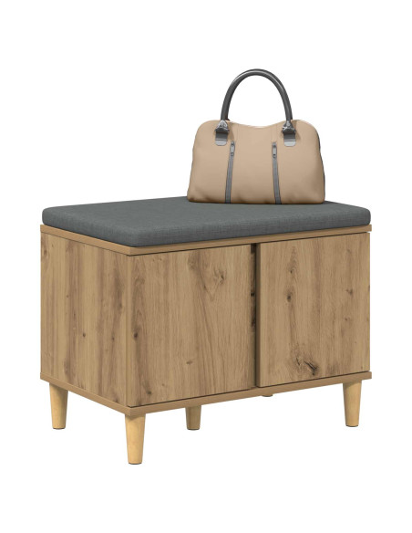 Panca per ingresso con porta Rovere artigianale 60 x 38 x 46 cm