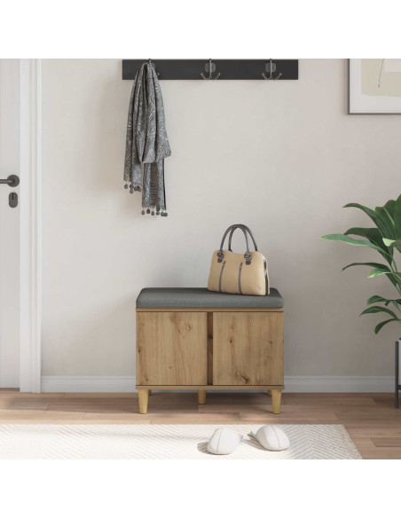 Panca per ingresso con porta Rovere artigianale 60 x 38 x 46 cm