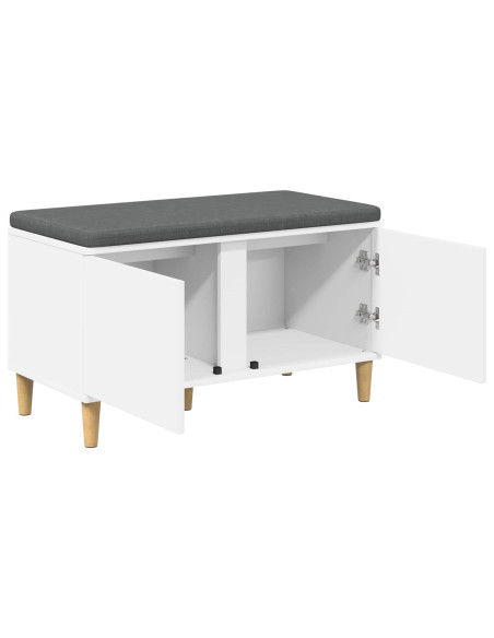 Panca per ingresso con cuscino con porta Bianco 60 x 38 x 46 cm