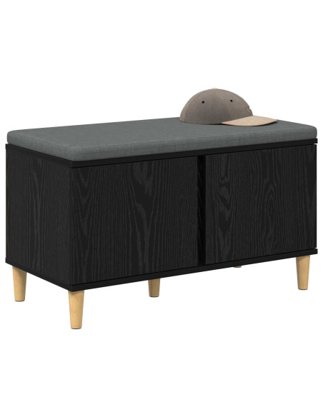 Panca per ingresso con cuscino Rovere Nero 60 x 38 x 46 cm