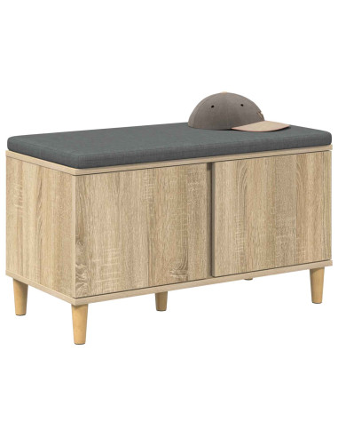 Panca per ingresso con cuscino Rovere Sonoma 60 x 38 x 46 cm