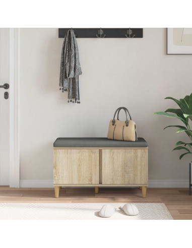 Panca per ingresso con cuscino Rovere Sonoma 60 x 38 x 46 cm