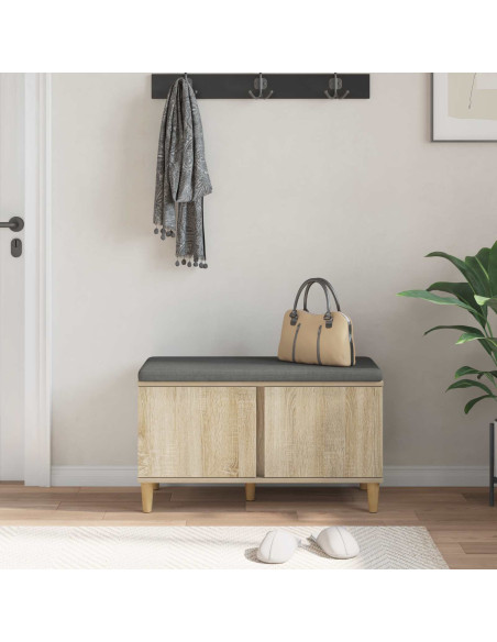 Panca per ingresso con cuscino Rovere Sonoma 60 x 38 x 46 cm