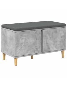 Panca per ingresso con cuscino Grigio cemento 60 x 38 x 46 cm 2