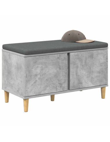Panca per ingresso con cuscino Grigio cemento 60 x 38 x 46 cm