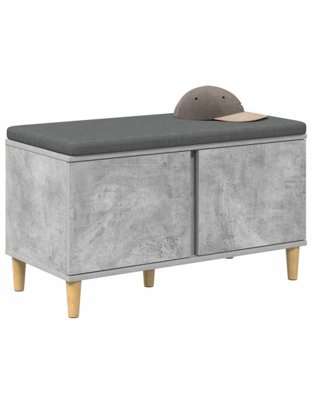 Panca per ingresso con cuscino Grigio cemento 60 x 38 x 46 cm