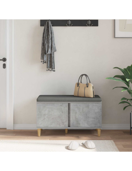 Panca per ingresso con cuscino Grigio cemento 60 x 38 x 46 cm