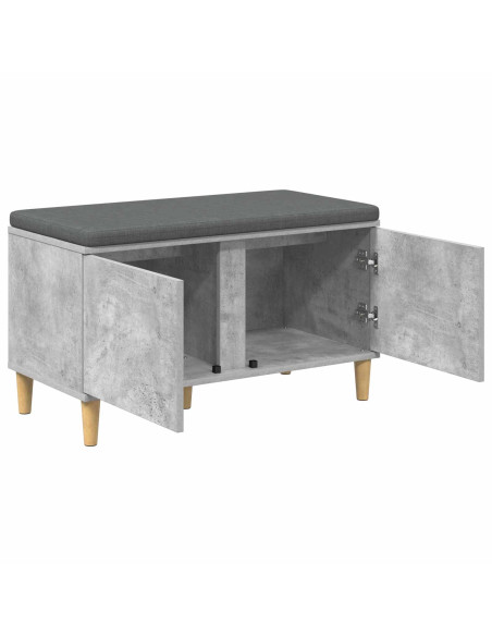 Panca per ingresso con cuscino Grigio cemento 60 x 38 x 46 cm