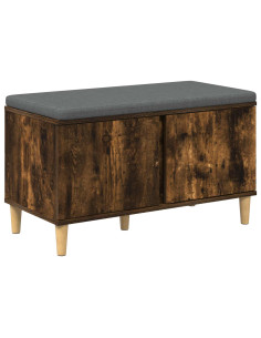 Panca per ingresso con cuscino Rovere fumé 60 x 38 x 46 cm 2
