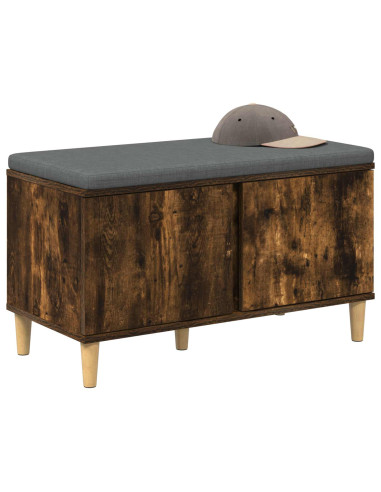 Panca per ingresso con cuscino Rovere fumé 60 x 38 x 46 cm