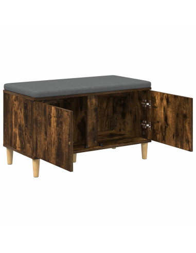 Panca per ingresso con cuscino Rovere fumé 60 x 38 x 46 cm