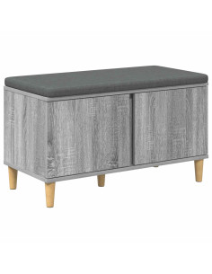 Panca per ingresso con cuscino Grigio Sonoma 60 x 38 x 46 cm 2