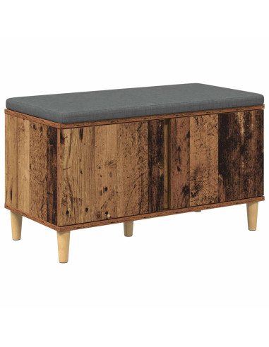 Panca per ingresso con cuscino Legno vecchio 60 x 38 x 46 cm