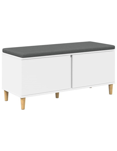 Panca per ingresso con cuscino con porta Bianco 60 x 38 x 46 cm