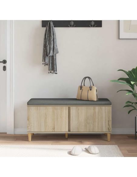 Panca per ingresso con cuscino Rovere Sonoma 60 x 38 x 46 cm