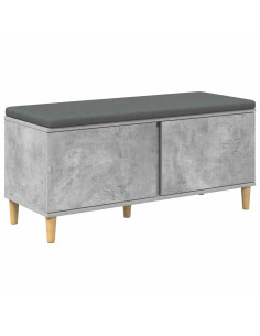 Panca per ingresso con cuscino Grigio cemento 60 x 38 x 46 cm 2