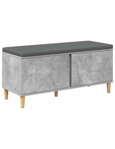 Panca per ingresso con cuscino Grigio cemento 60 x 38 x 46 cm