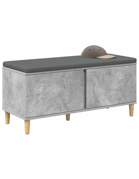 Panca per ingresso con cuscino Grigio cemento 60 x 38 x 46 cm