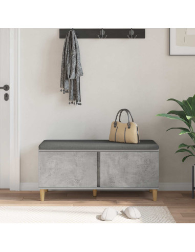 Panca per ingresso con cuscino Grigio cemento 60 x 38 x 46 cm