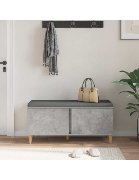 Panca per ingresso con cuscino Grigio cemento 60 x 38 x 46 cm