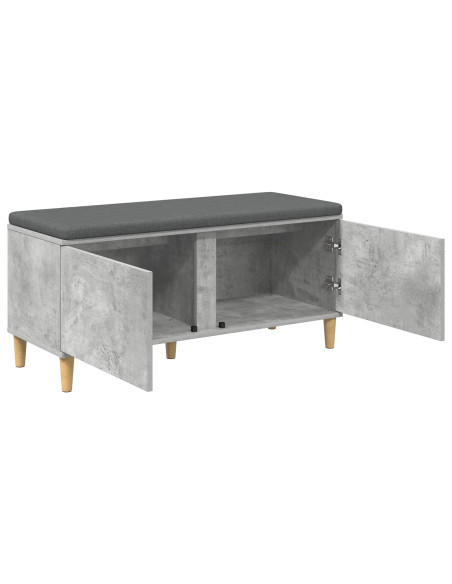 Panca per ingresso con cuscino Grigio cemento 60 x 38 x 46 cm