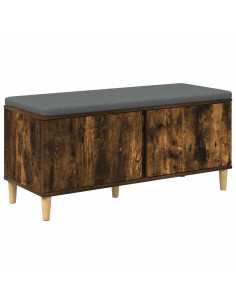 Panca per ingresso con cuscino Rovere fumé 60 x 38 x 46 cm 2