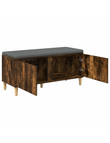 Panca per ingresso con cuscino Rovere fumé 60 x 38 x 46 cm