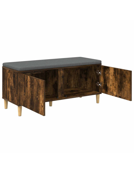 Panca per ingresso con cuscino Rovere fumé 60 x 38 x 46 cm