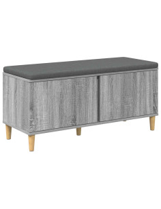 Panca per ingresso con cuscino Grigio Sonoma 60 x 38 x 46 cm 2