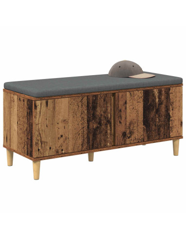 Panca per ingresso con cuscino Legno vecchio 60 x 38 x 46 cm