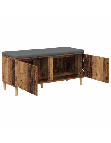 Panca per ingresso con cuscino Legno vecchio 60 x 38 x 46 cm