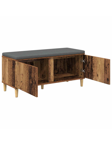 Panca per ingresso con cuscino Legno vecchio 60 x 38 x 46 cm