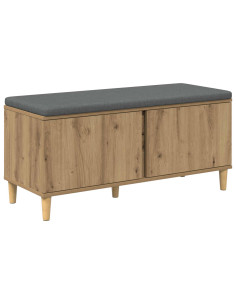 Panca per ingresso con porta Rovere artigianale 60 x 38 x 46 cm 2
