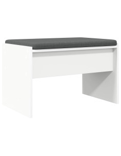 Panca per ingresso con cuscino Bianco 63 x 38 x 40 cm 2