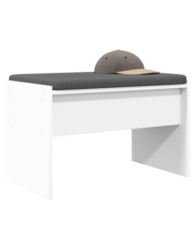 Panca per ingresso con cuscino Bianco 63 x 38 x 40 cm