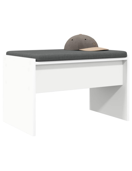 Panca per ingresso con cuscino Bianco 63 x 38 x 40 cm