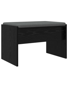 Panca per ingresso con cuscino Rovere Nero 63 x 38 x 40 cm 2