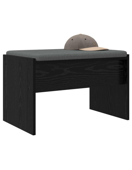 Panca per ingresso con cuscino Rovere Nero 63 x 38 x 40 cm