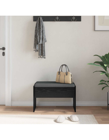 Panca per ingresso con cuscino Rovere Nero 63 x 38 x 40 cm