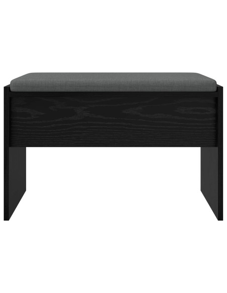 Panca per ingresso con cuscino Rovere Nero 63 x 38 x 40 cm