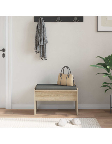 Panca per ingresso con cuscino Rovere Sonoma 63 x 38 x 40 cm