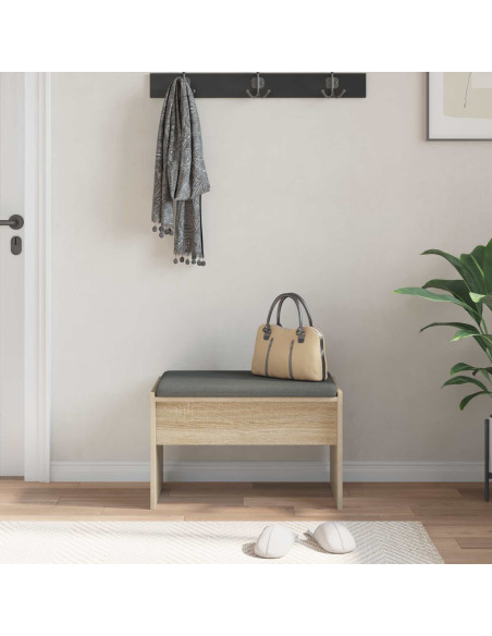 Panca per ingresso con cuscino Rovere Sonoma 63 x 38 x 40 cm