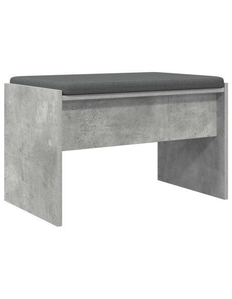 Panca per ingresso con cuscino Grigio cemento 63 x 38 x 40 cm