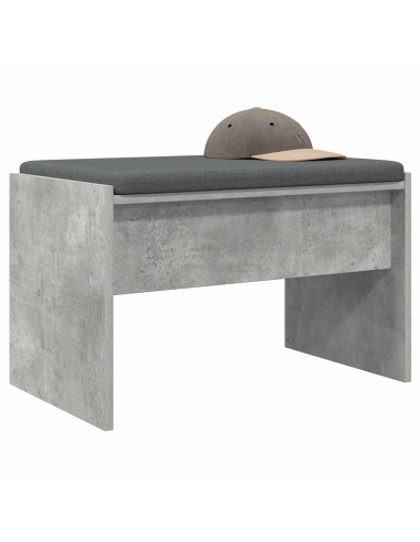 Panca per ingresso con cuscino Grigio cemento 63 x 38 x 40 cm