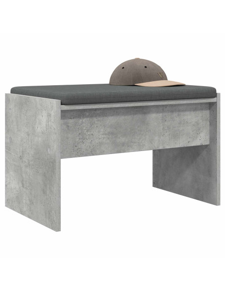 Panca per ingresso con cuscino Grigio cemento 63 x 38 x 40 cm
