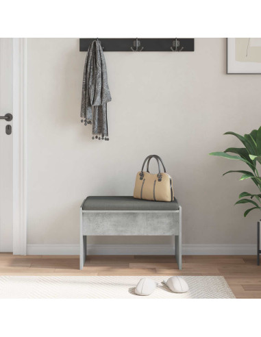 Panca per ingresso con cuscino Grigio cemento 63 x 38 x 40 cm