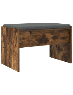 Panca per ingresso con cuscino Rovere fumé 63 x 38 x 40 cm 2