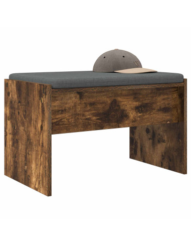 Panca per ingresso con cuscino Rovere fumé 63 x 38 x 40 cm
