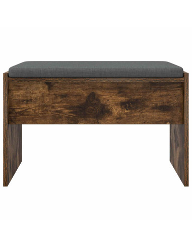 Panca per ingresso con cuscino Rovere fumé 63 x 38 x 40 cm