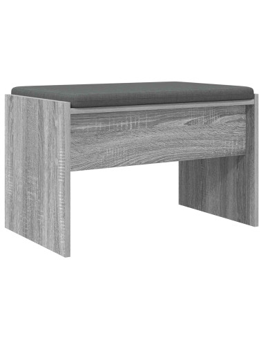 Panca per ingresso con cuscino Grigio Sonoma 63 x 38 x 40 cm